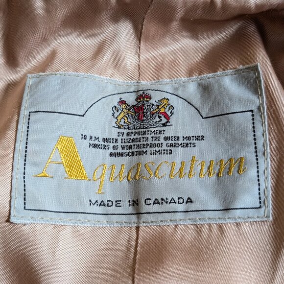 AQUASCUTUM Aqua 5 TRENCH coat MADE IN CANADA Sz 16 Sublime quality VINTAGE A GEM - Picture 9 of 16